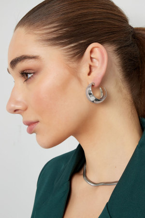 Boucles D'oreilles Brossées Larges h5 Image4
