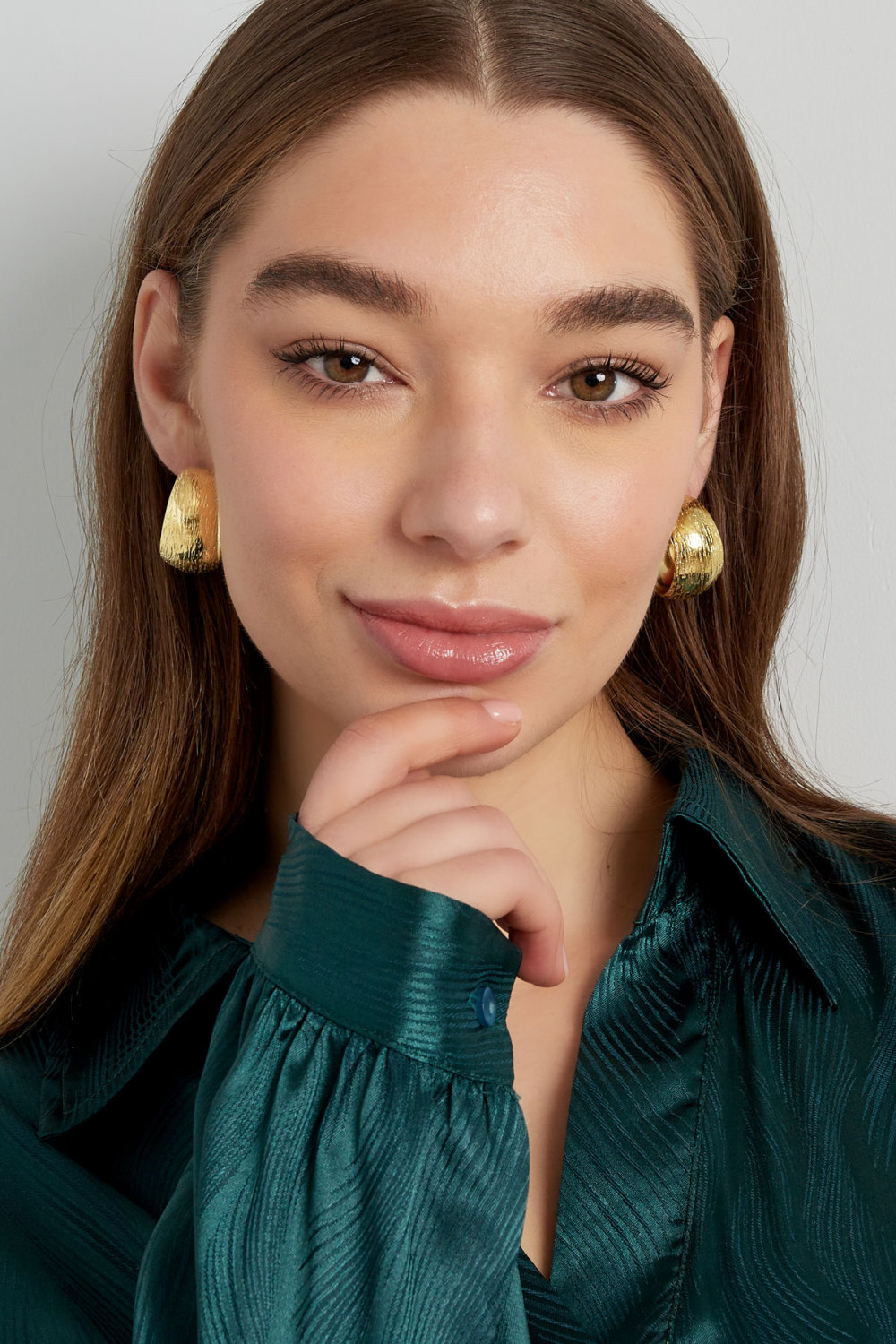 Boucles D'oreilles Lune Brossée Image3