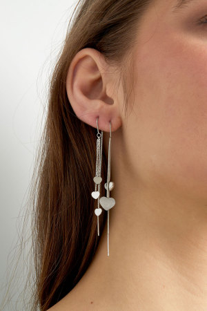 Boucles D'oreilles Coeur Suspendu - Doré h5 Image3