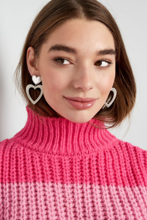 Boucles D'oreilles Double Coeur - Doré h5 Image4