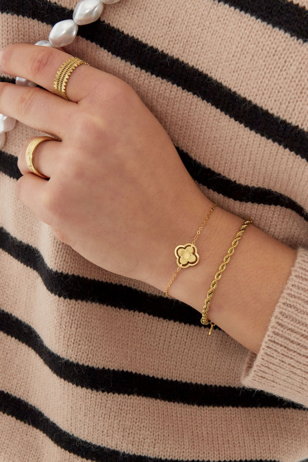 Bracelet double trèfle - doré 2