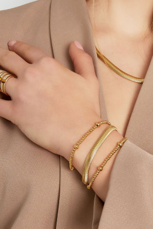 Bracelet Plat Grossier - Couleur Or-6.0Mm h5 Image4