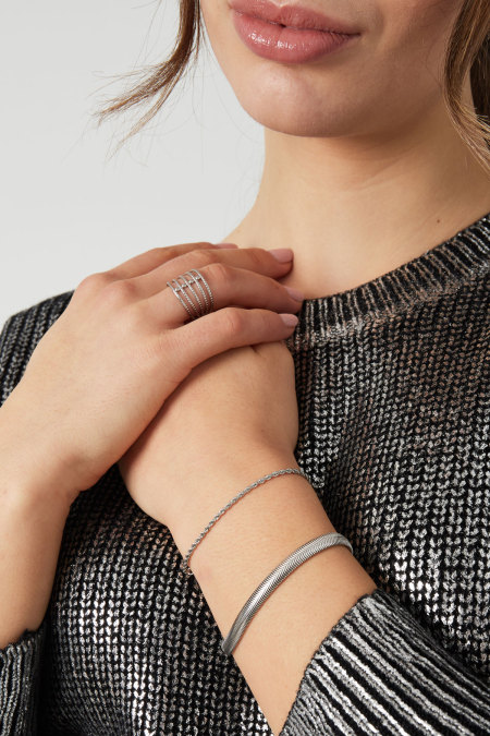 Bracelet jasseron torsadé étroit - argent-2.0MM 2