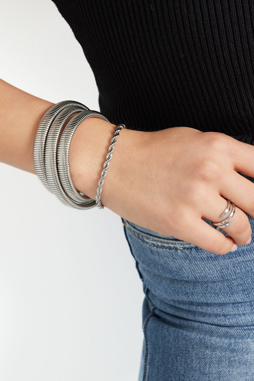 Bracelet Unisexe Torsadé Grossier - Doré-4.0Mm Image2