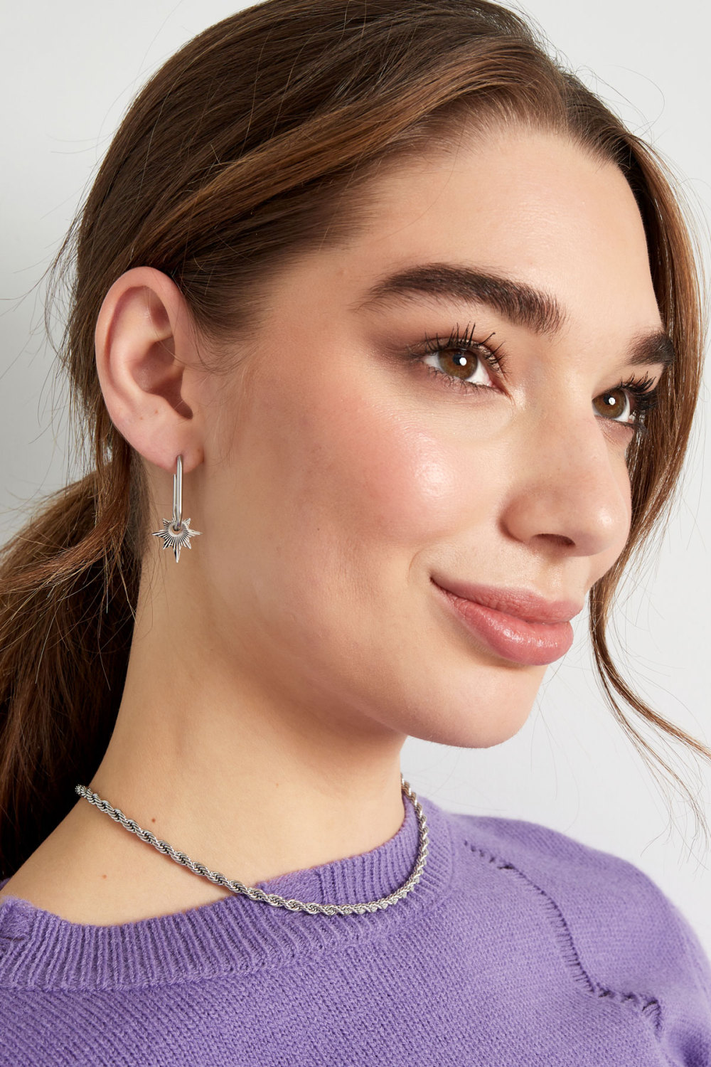 Boucles D'oreilles Allongées Avec Étoile h5Image2