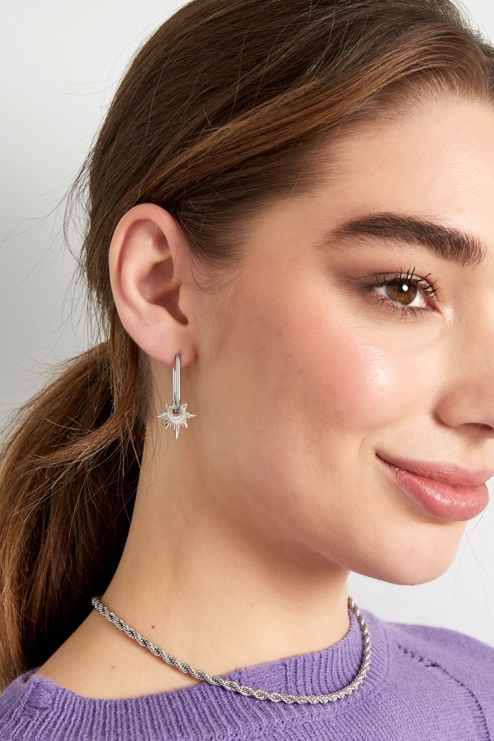 Boucles D'oreilles Allongées Avec Étoile h5Image4