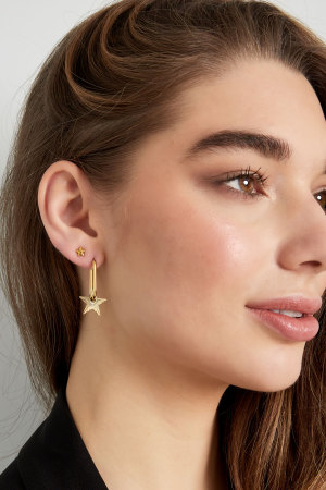 Boucles D'oreilles Allongées Avec Étoile h5 Image4