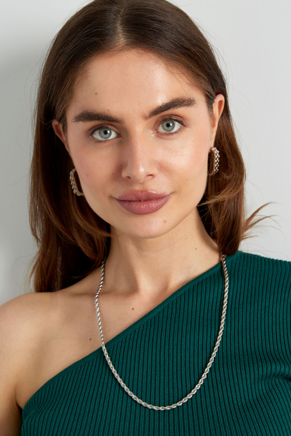 Boucles D'oreilles Lien Allongé En Maillon Doré Image4