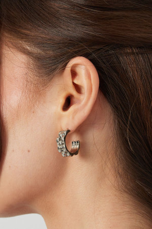 Boucles D'oreilles Rondes Lien En Maillon Doré h5 Image3