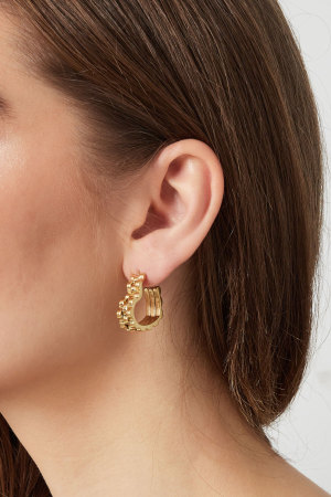 Boucles D'oreilles Coeur Lien En Maillon Doré h5 Image3