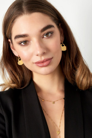 Boucles D'oreilles Breloque Coeur - Doré h5 Image2