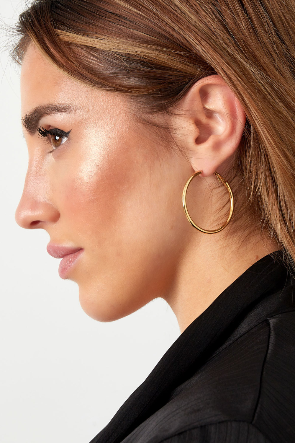 Boucles D'oreilles Basic Medium - Doré h5Image4
