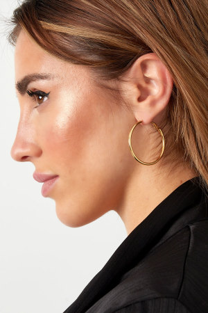Boucles D'oreilles Basic Medium - Doré h5 Image4