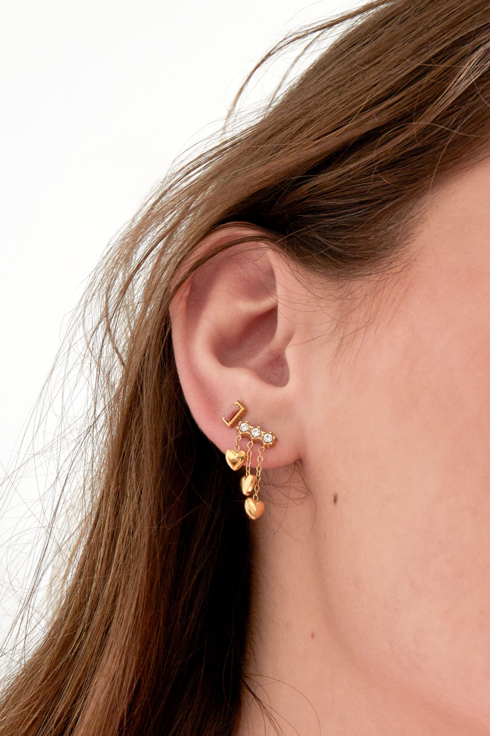 Clous D'oreilles Bord Rectangle - Rose Poudré Image3