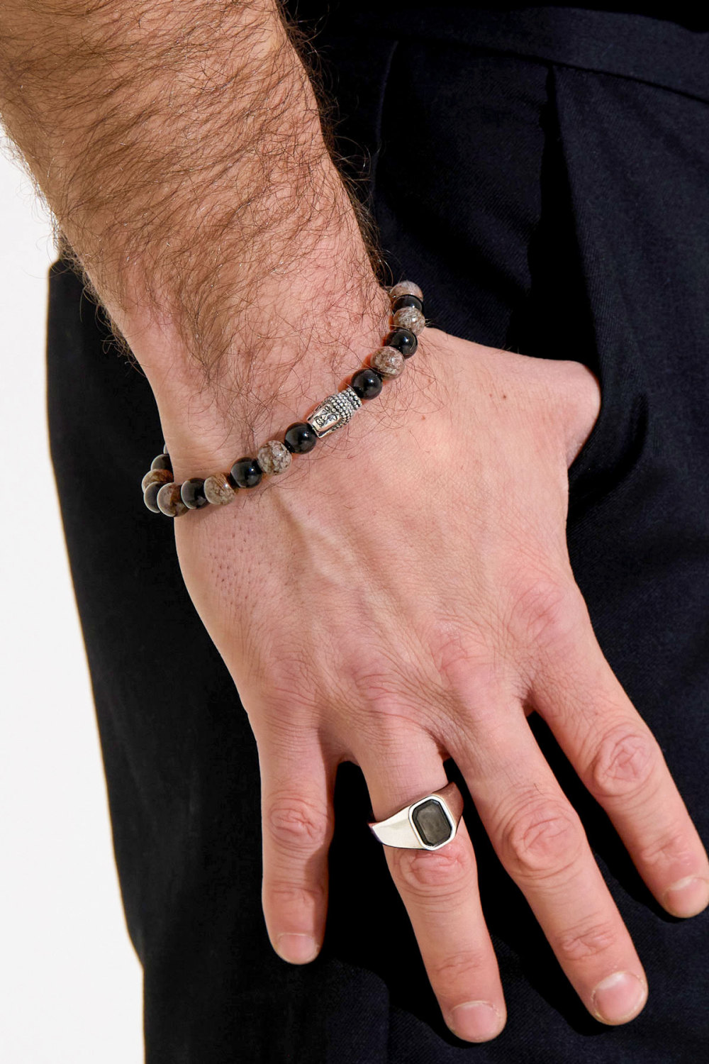 Bracelet Homme Perles Détails Bouddha h5Image2