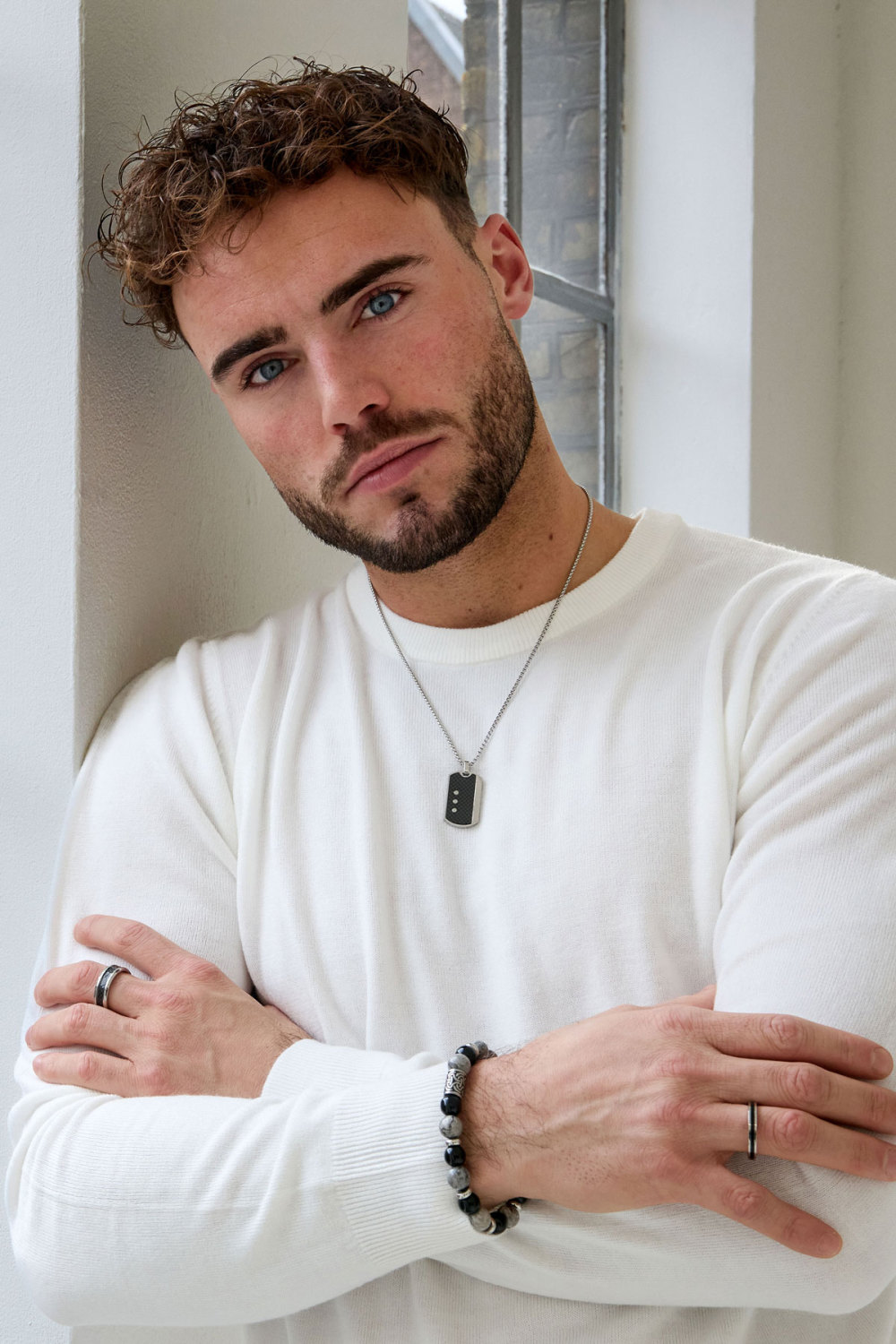 Bracelet Homme Perlé Détails Argentés Image4