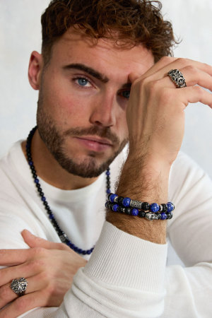 Bracelet Homme Perlé Détails Argentés h5 Image6