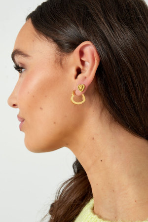 Boucles D'oreilles Coeur Basiques Grandes h5 Image4