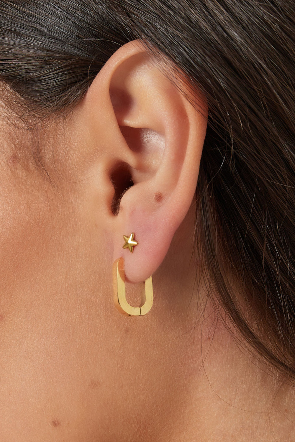 Boucles D'oreilles Ovales Basiques Petites - Dorées h5Image3