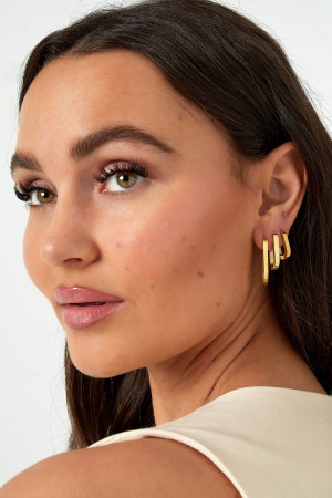 Boucles D'oreilles Ovales Géométriques Basiques - Medium h5 Image2