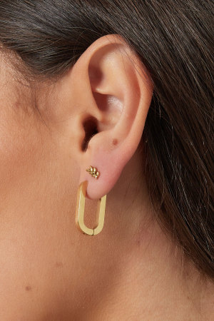 Boucles D'oreilles Ovales Géométriques Basiques - Medium h5 Image3