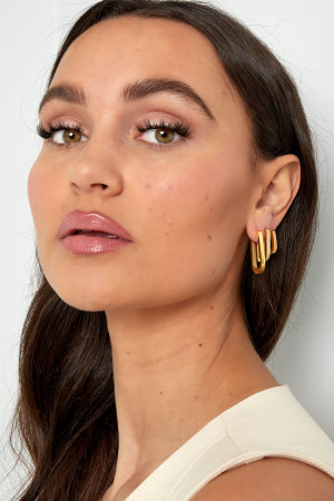 Boucles D'oreilles Ovales Basiques Grandes h5 Image4