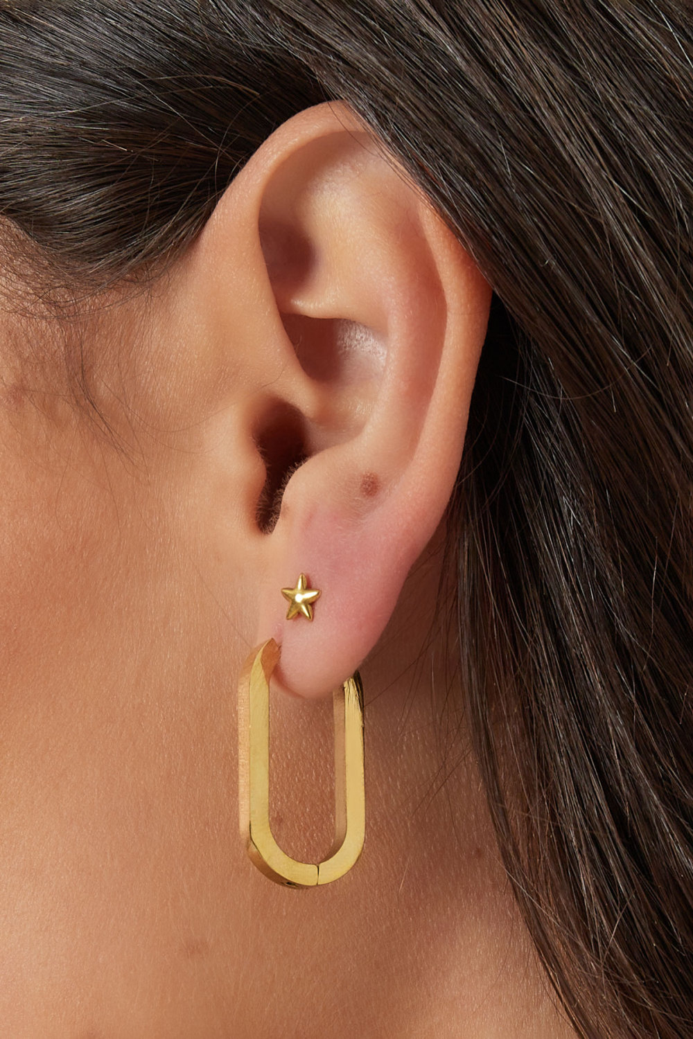 Boucles D'oreilles Ovales Basiques Grandes Image3
