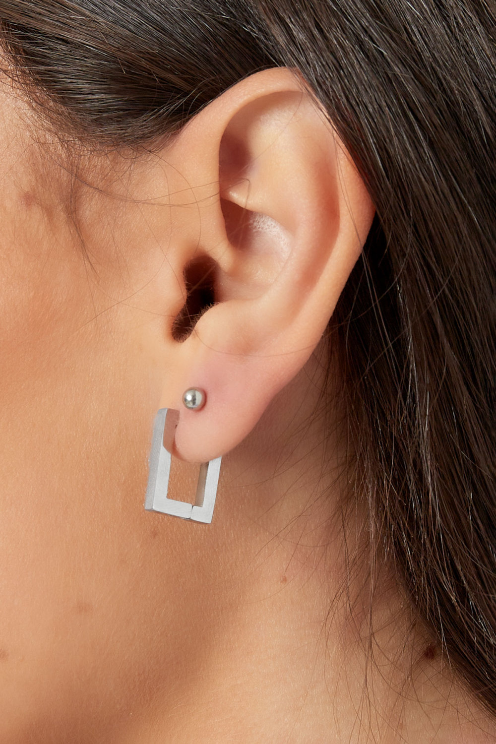 Boucles D'couleur Oreilles Rectangle Basique Couleur Or - Petites h5Image3