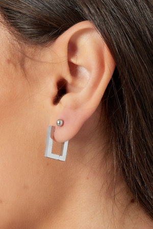 Boucles D'couleur Oreilles Rectangle Basique Couleur Or - Petites h5 Image3