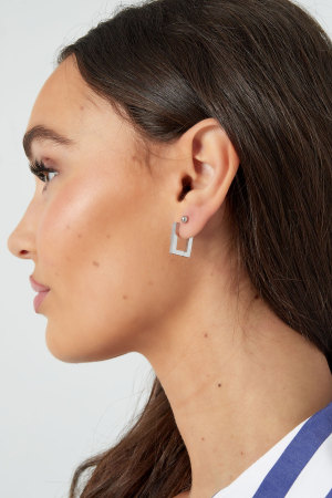 Boucles D'couleur Oreilles Rectangle Basique Couleur Or - Petites h5 Image4
