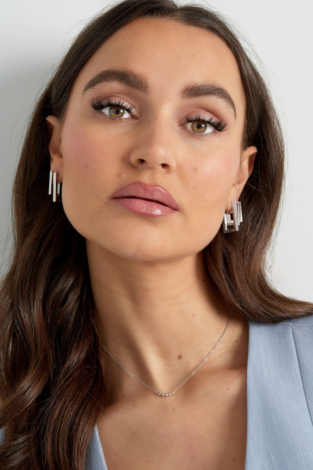 Boucles D'oreilles Rectangles Basiques Grandes - Dorées Image2