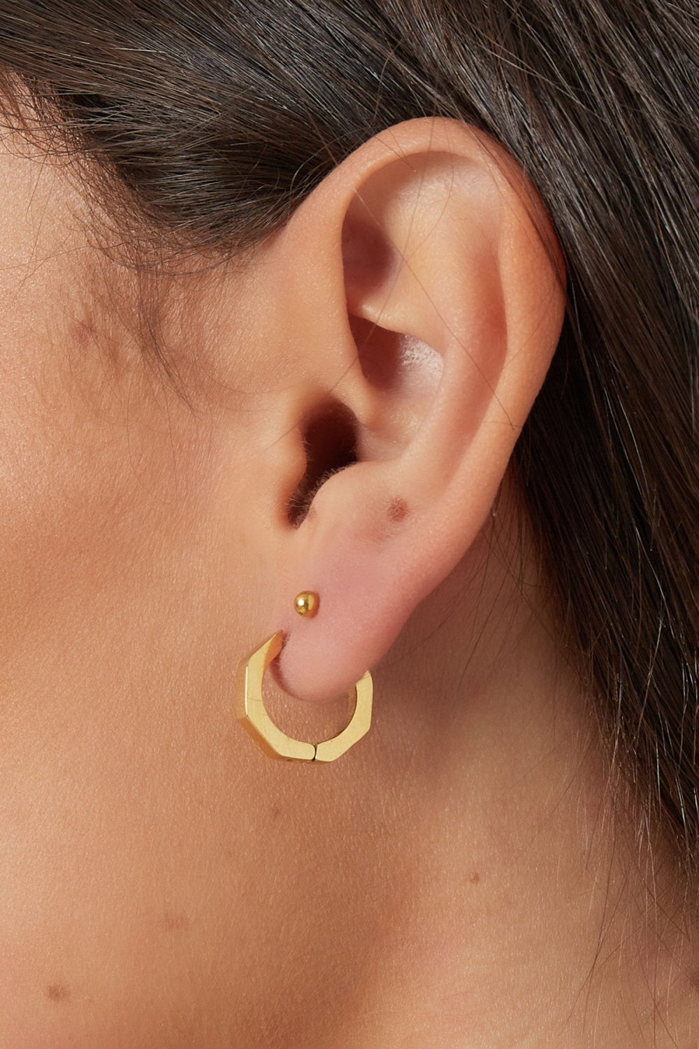 Boucles D'oreilles Rondes Classiques Petites - Doré h5Image3