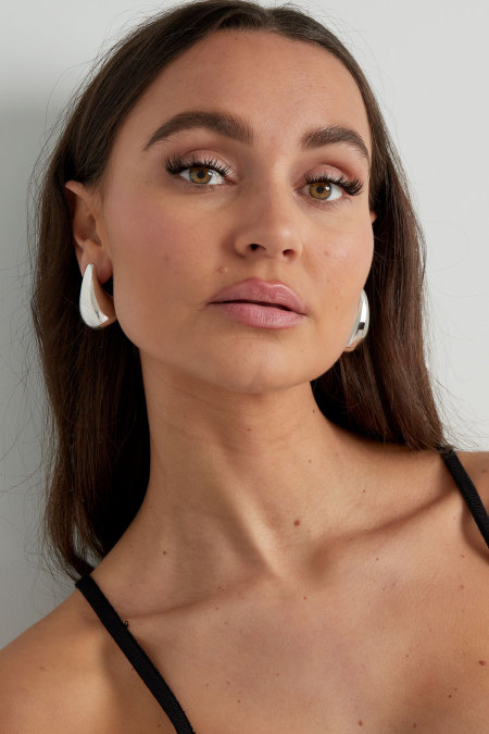 Boucles d'oreilles pendantes grandes - doré 2
