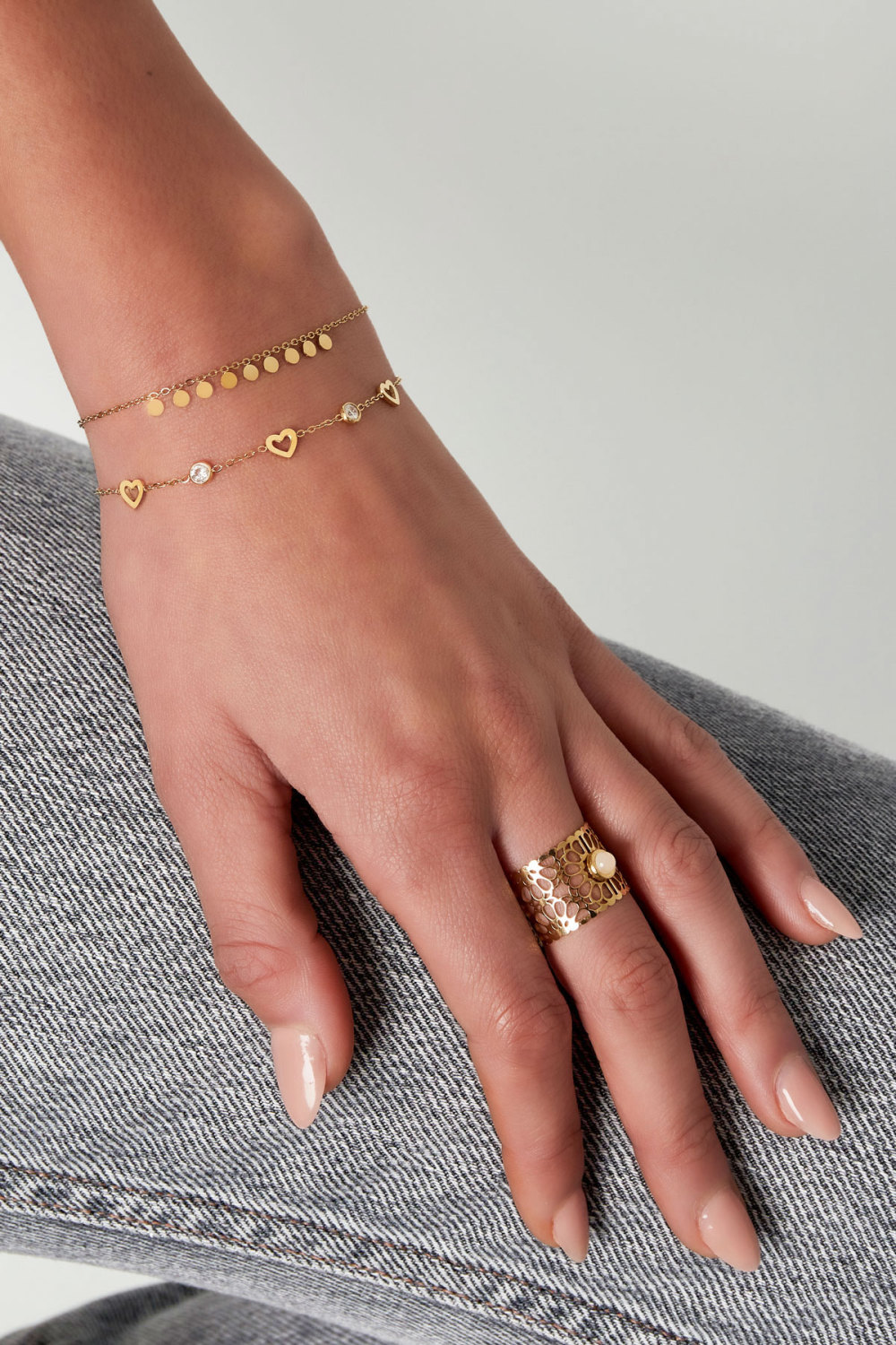 Bracelet Avec Charms Coeur Et Diamants Image2