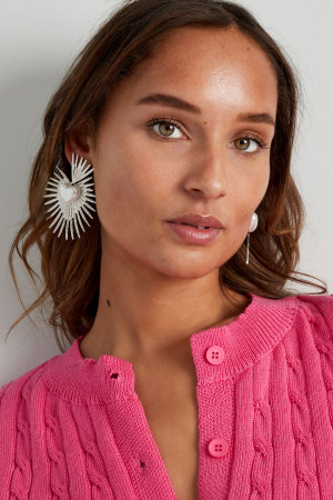 Boucle D'oreille Classique Avec Coeur En Perles h5 Image2