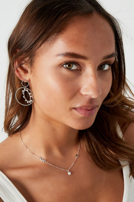 Boucles d'oreilles avec pendentifs ronds - doré 2