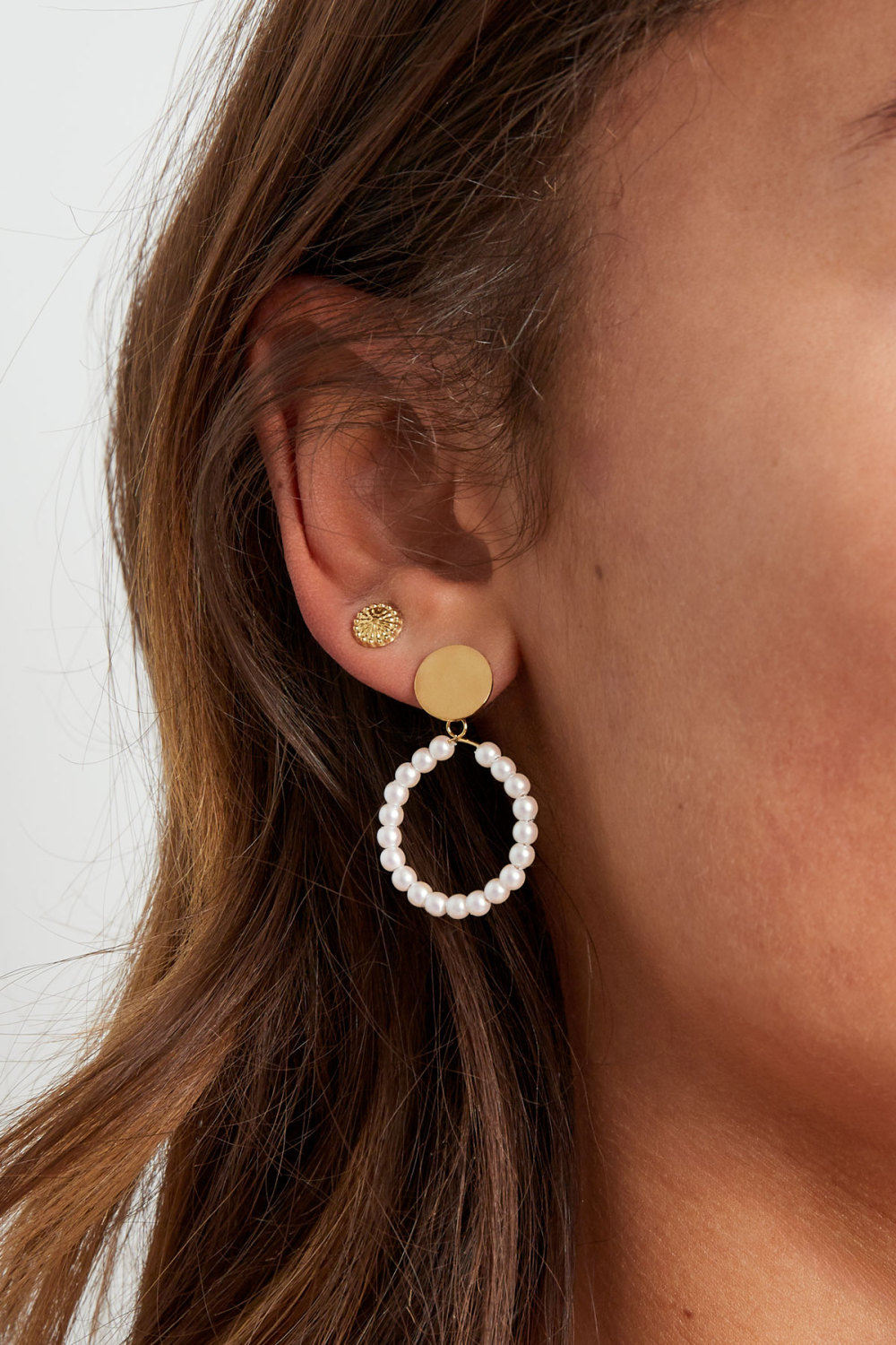 Boucles D'oreilles Perle Ronde - Dorée Image3