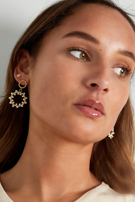 boucles d'oreilles rondes perle party 2