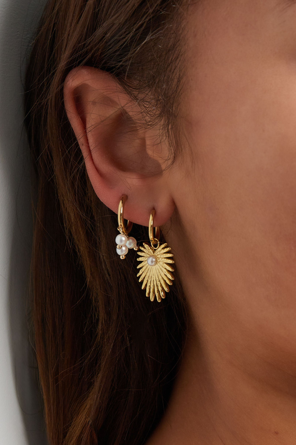 Boucles D'oreilles Perle De Palmier - Doré Image3