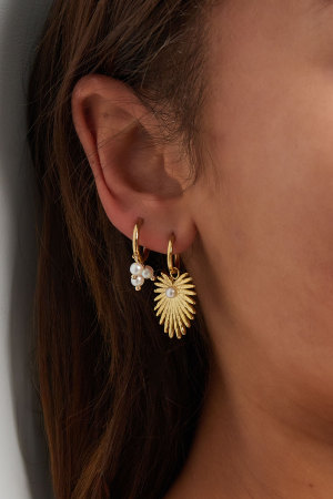 Boucles D'oreilles Perle De Palmier - Doré h5 Image3