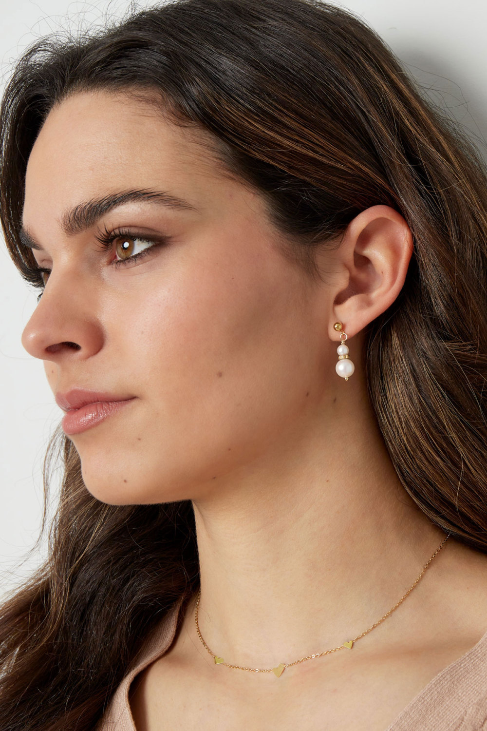 Boucle D'oreille Avec Deux Pendants De Perles Image4
