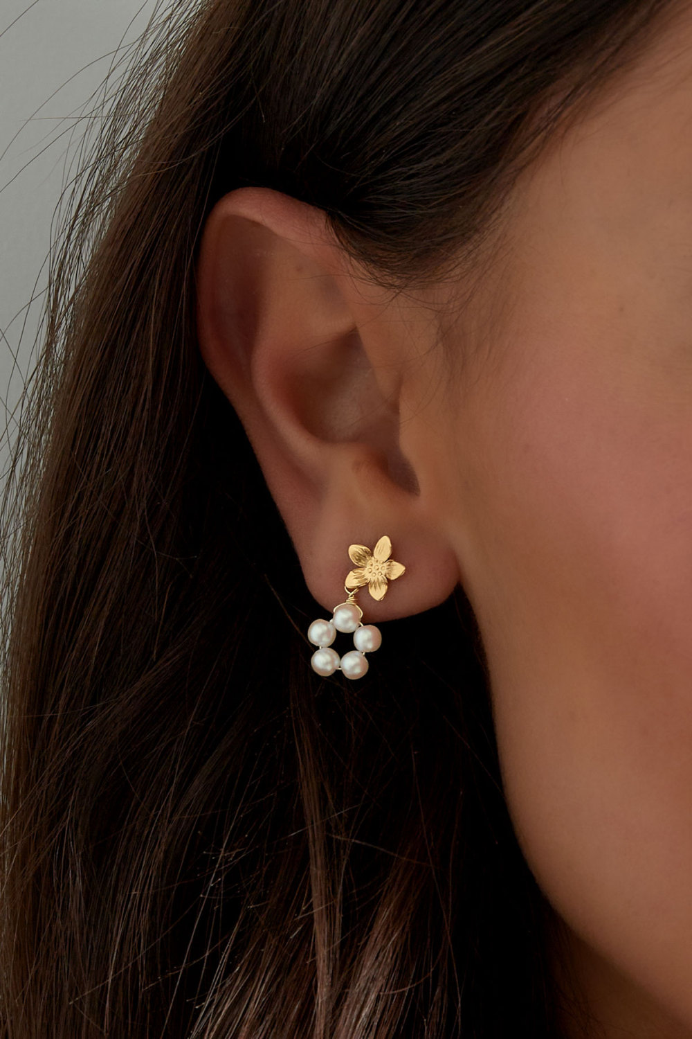 Boucles D'oreilles Perle Fleur Image3