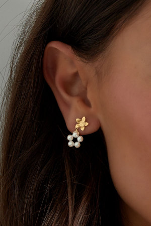 Boucles D'oreilles Perle Fleur h5 Image3