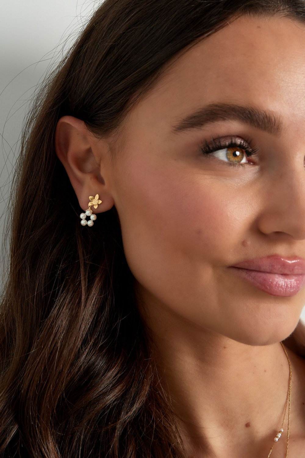Boucles D'oreilles Perle Fleur Image4