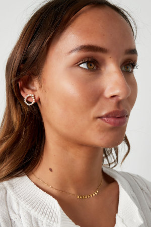 Boucle D'oreille Ronde Avec Perles h5 Image4