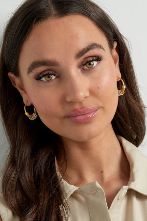 Boucles D'oreilles Bohème Perle - Doré h5 Image2