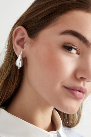 Boucle D'oreille Goutte Avec Pierres - Doré h5 Image4