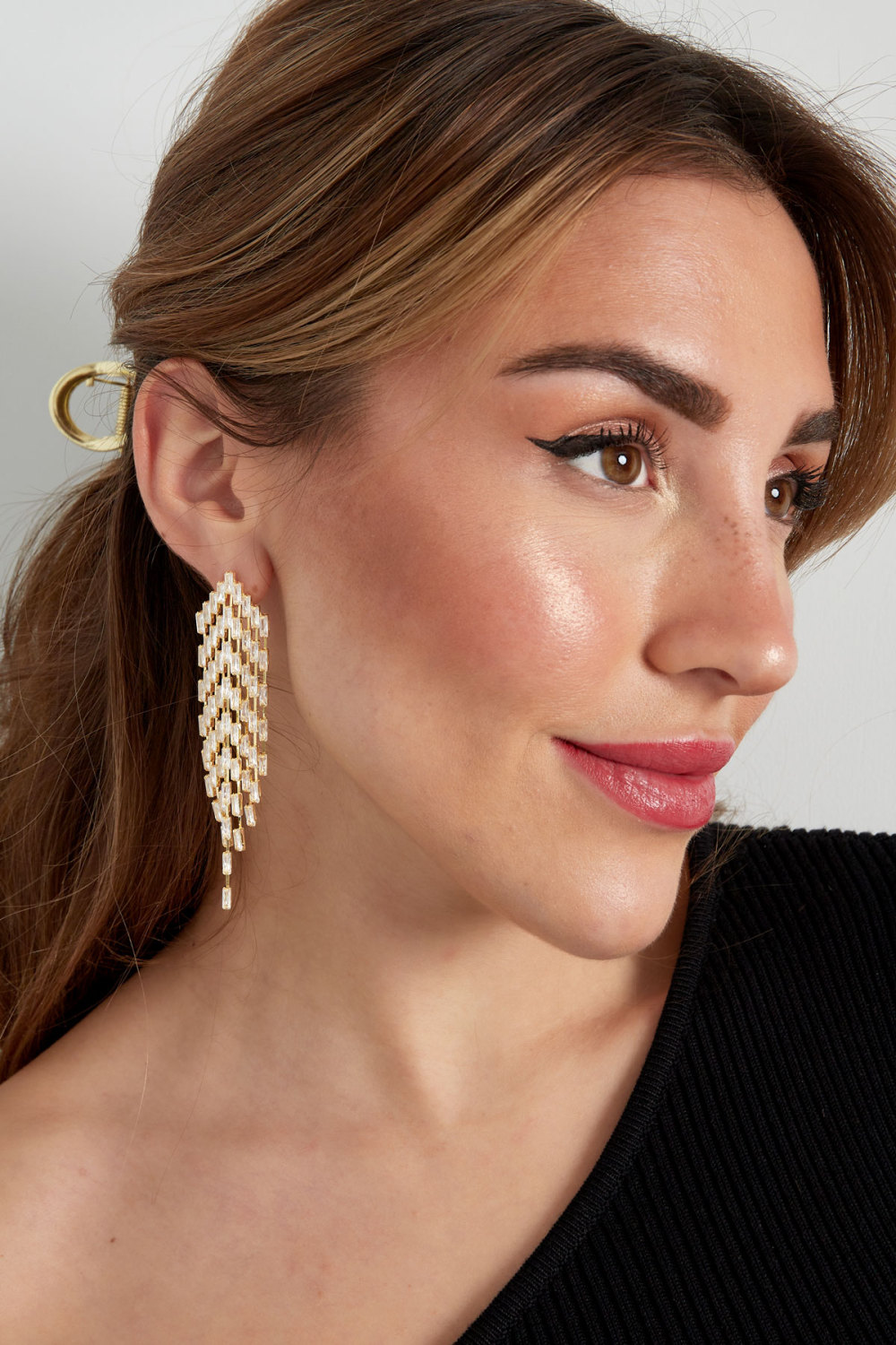 Boucles D'oreilles Scintillantes Must Argent - Zircon Cuivre h5Image2
