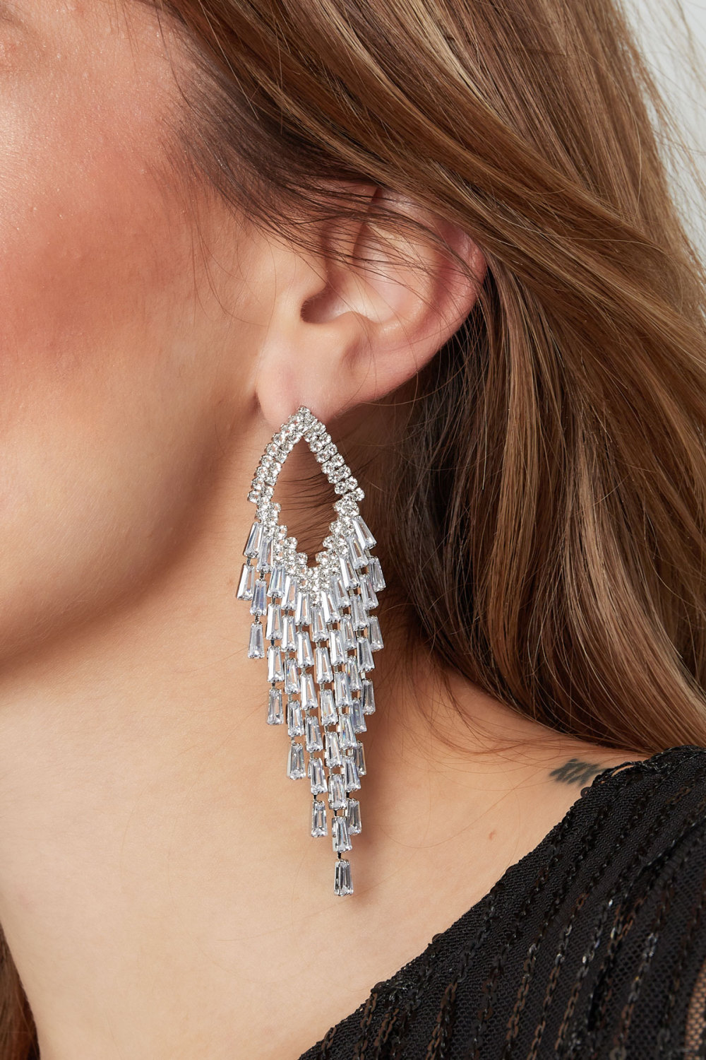 Boucle D'oreille Diamant Scintillant Argent - Zircon Cuivre Image3