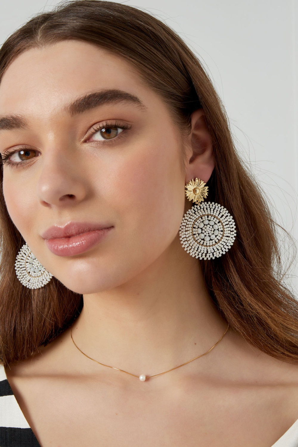 Boucles D'oreilles Perles De Verre Vives Image4